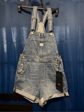 Levi's Light Blue Denim Short Overalls